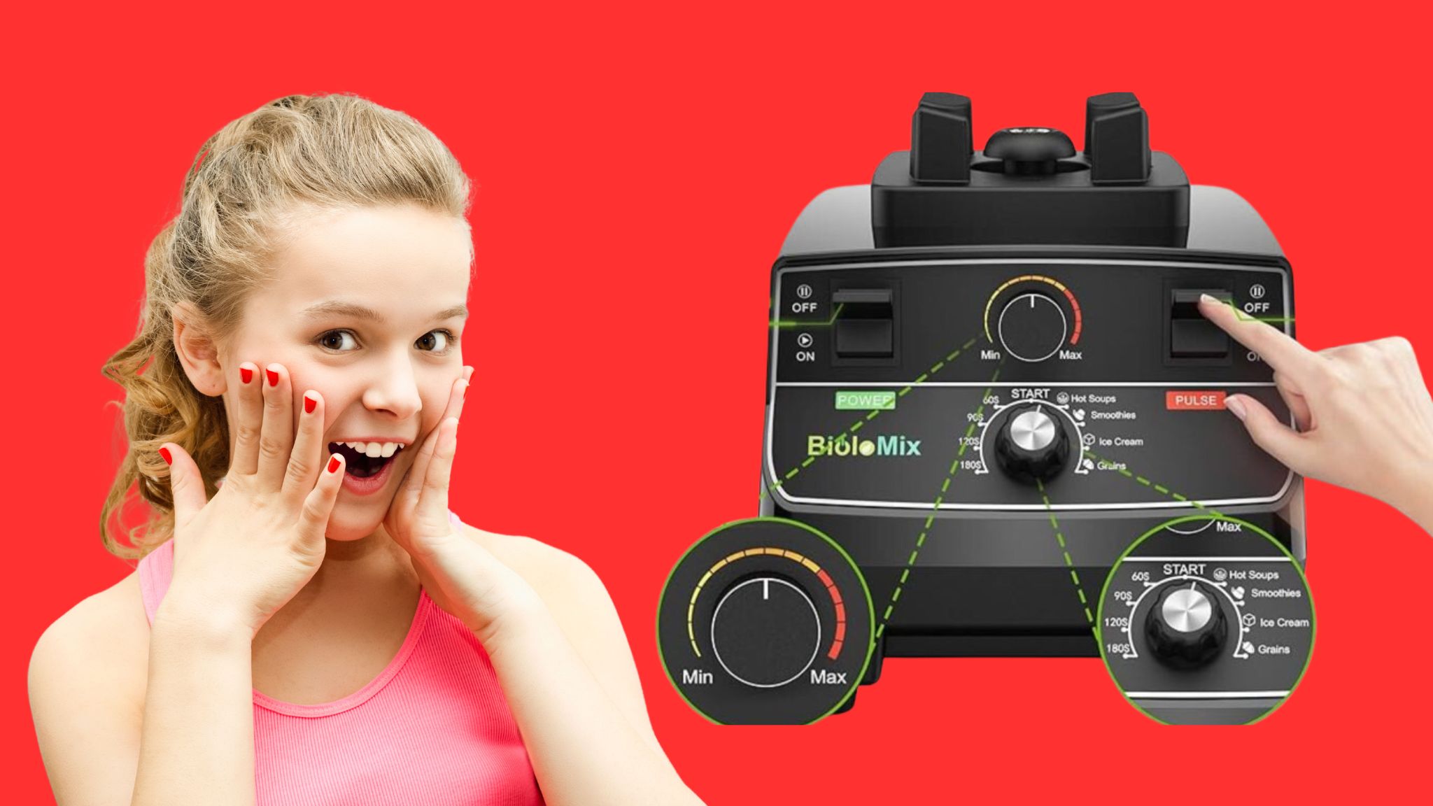 Liquidificador potente e silencioso com timer